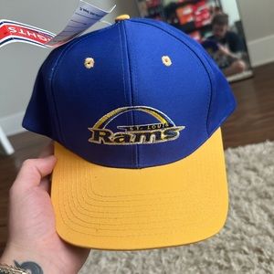 RARE 1990s Deadstock Vintage St. Louis Rams NFL Headlights SnapBack Hat